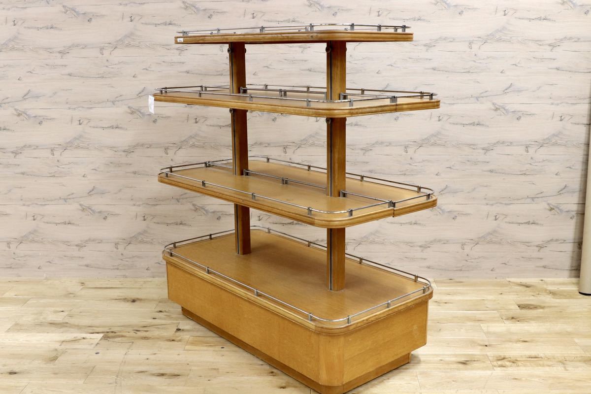 GMFH401○英国 イギリス アンティーク ディスプレイラック 棚 1940年代 オーク材 クラシック 西洋 店舗什器 輸入家具 定価38.5万