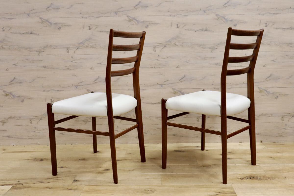 GMHN88B○karimoku / カリモク vivente ビベンテ ダイニングチェア 椅子 2脚セット 花梨無垢材 合皮 稀少 ヴィンテージ 定価約36万