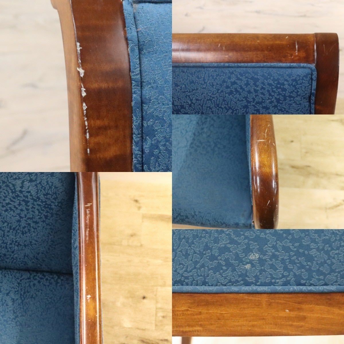 GMGN162C○西洋 クラシック シングルソファ ラウンジチェア 1人掛けソファ 椅子 木製 ファブリック アンティーク 彫刻