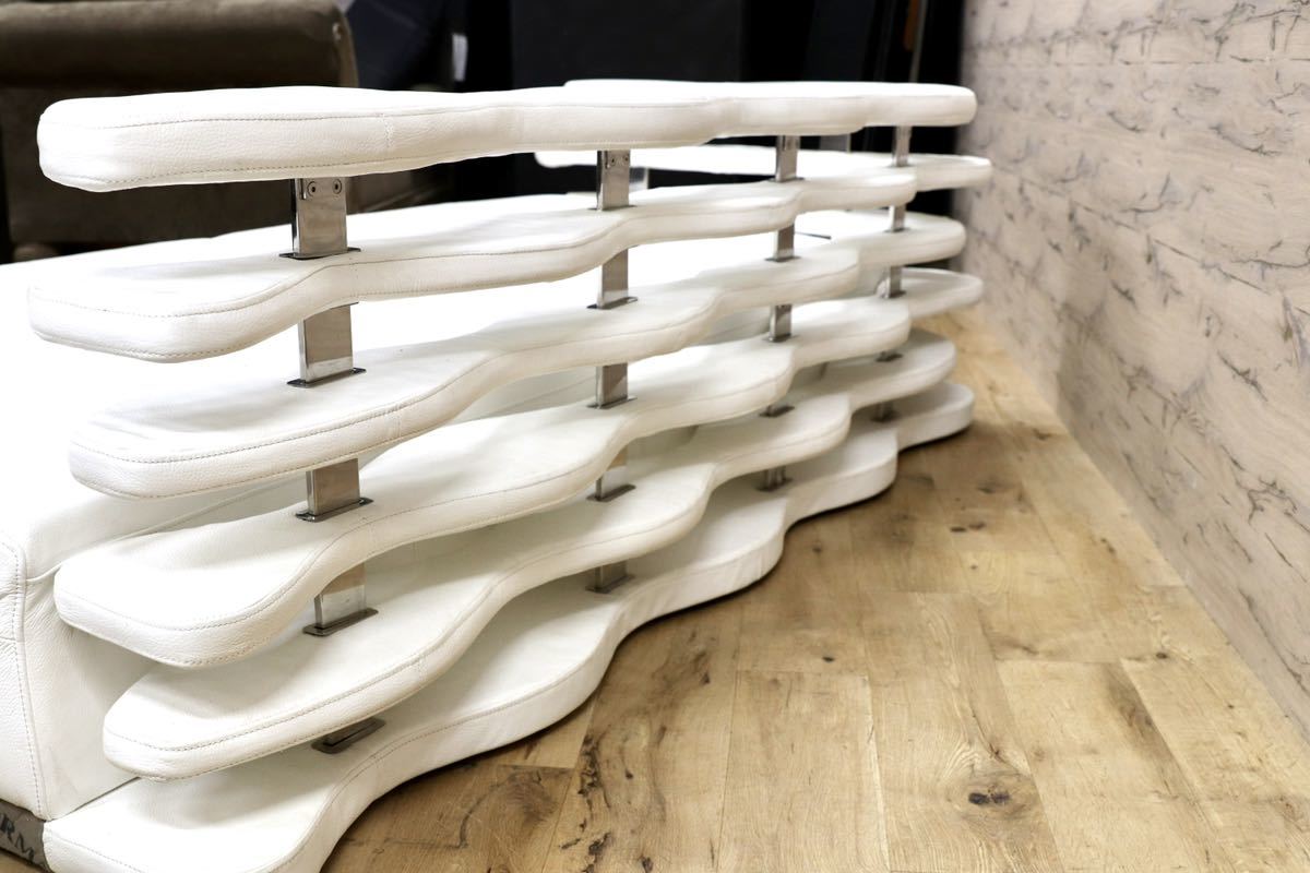 GMGF55○KELVIN GIORMANI Luxury Sofas / ケルビンジョルマーニ orvieto ONDA 総本革 白 カウチソファ ドイツ 最高級 購入価格800万