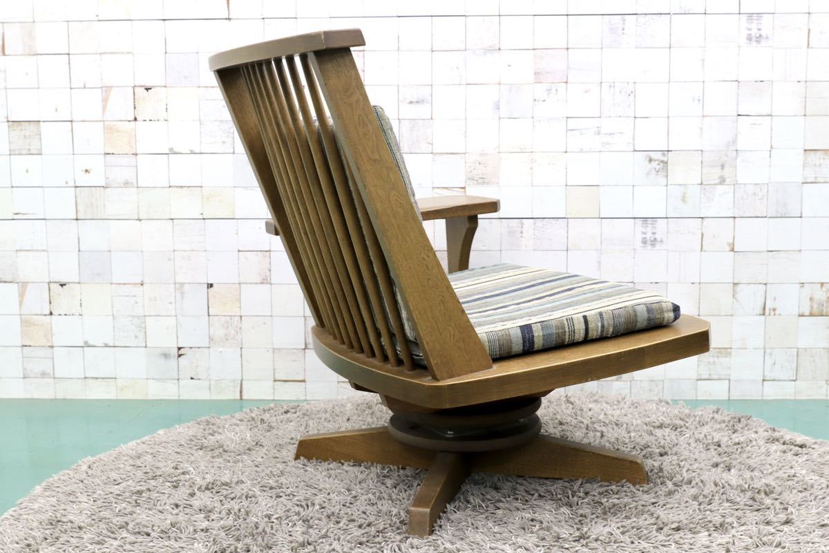 GMGT157B○EAST WOOD / イーストウッド 新WAZA パーソナルチェア 回転チェア ラウンジチェア 和モダン 左アーム 約15.8万 美品