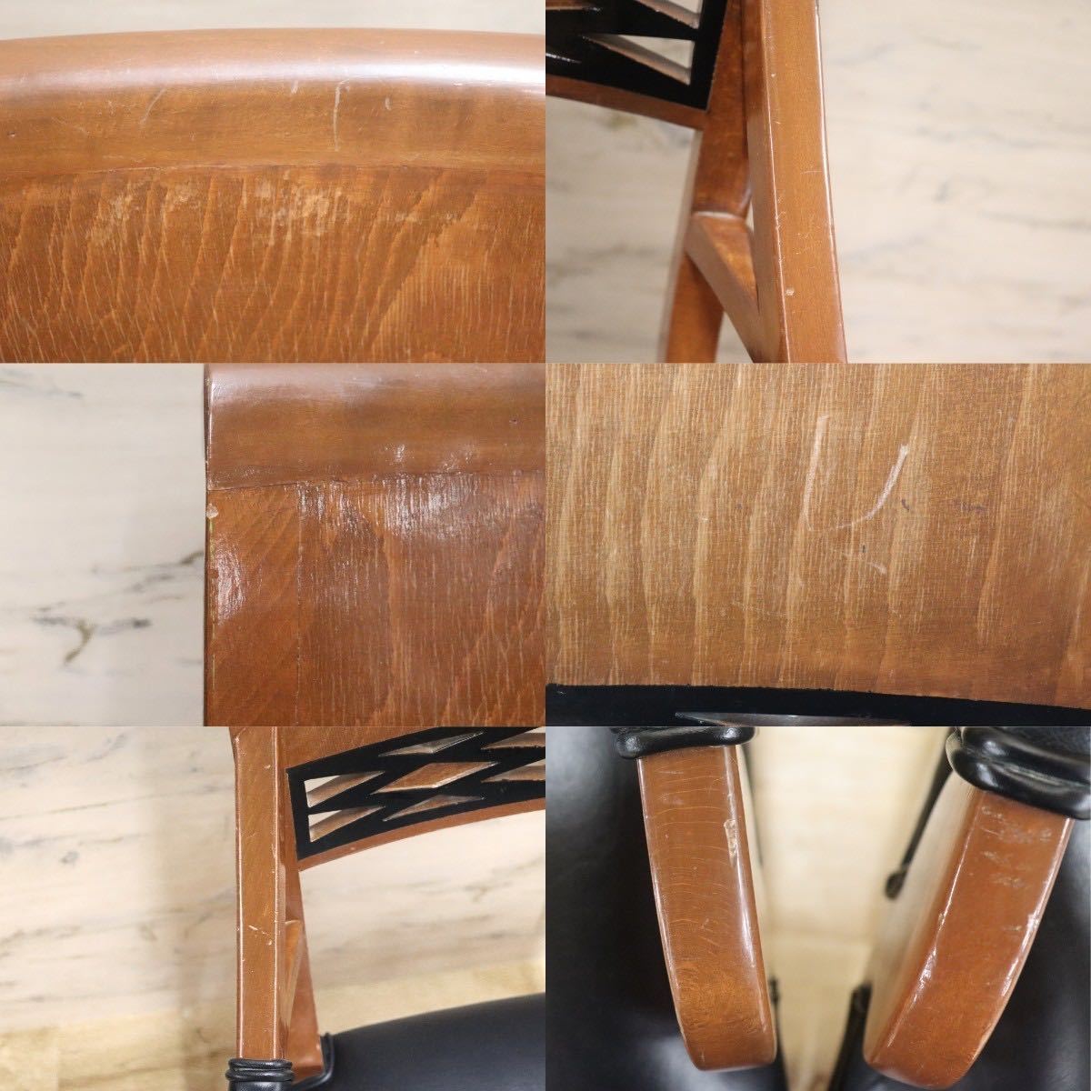 GMGN149A○イタリア製 クラシック モダン ダイニングチェア 椅子 2脚セット セミアームチェア 本革 レザー 西洋 アール・ヌーヴォー