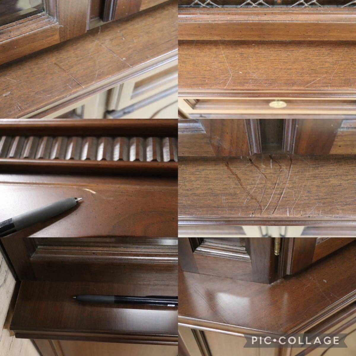 GMGN168○コスガ / KOSUGA リージェントハウス キャビネット 飾り棚 食器棚 ウォールナット材 クラシック 定価約44 万