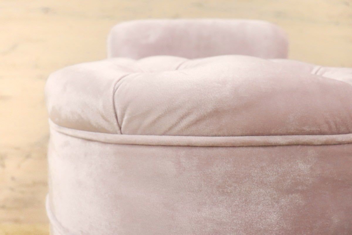 GMGT95D○kino スツール ドレッサーチェア ラウンジチェア 椅子 ファブリック ベロア クラシカル 定価約5万