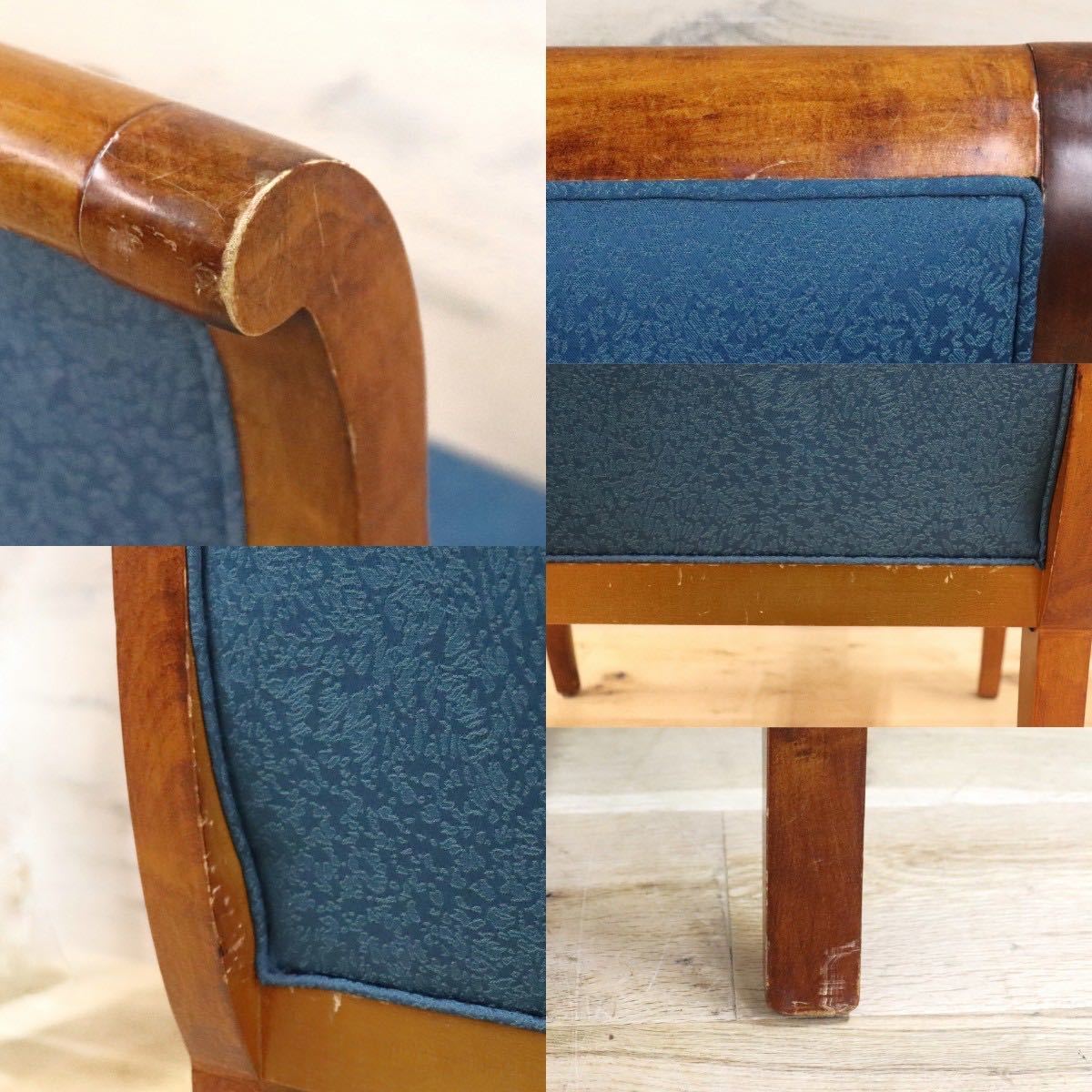 GMGN145B○西洋 クラシック シングルソファ ラウンジチェア 1人掛けソファ 椅子 木製 ファブリック アンティーク 彫刻