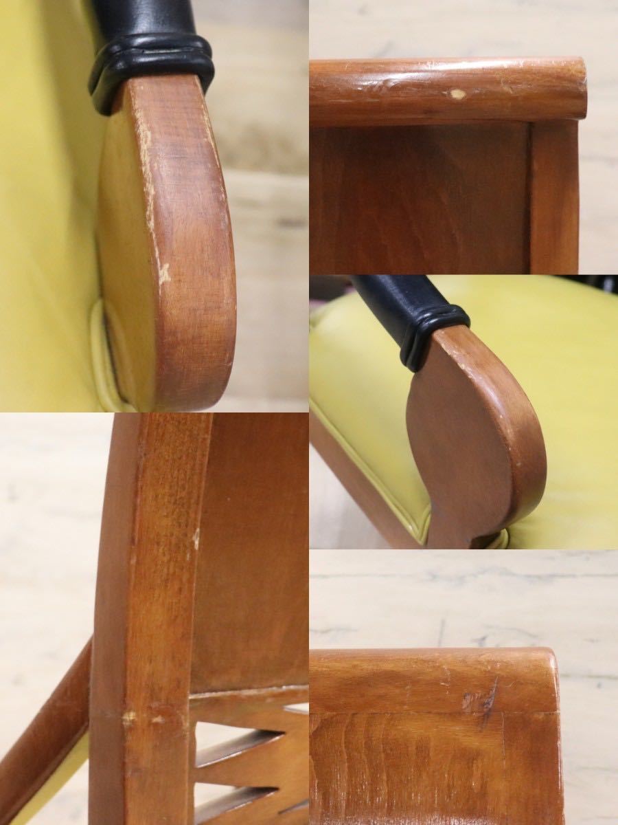 GMGN162A○イタリア製 クラシック モダン ダイニングチェア 椅子 2脚セット セミアームチェア レザー 西洋 アール・ヌーヴォー