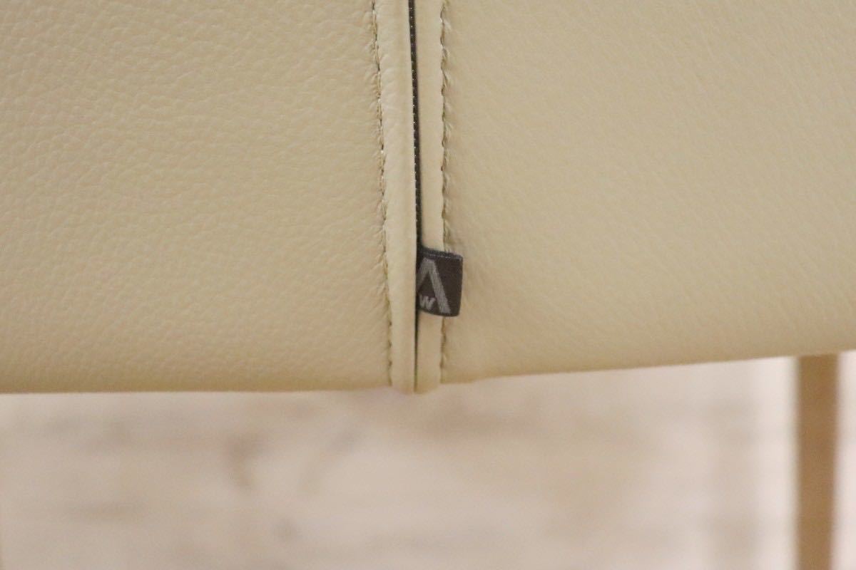 GMGN421D○Andreu World / アンドリュー・ワールド Brandy アームチェア 椅子 本革 レザー ベージュ モダン 定価約20万 展示品