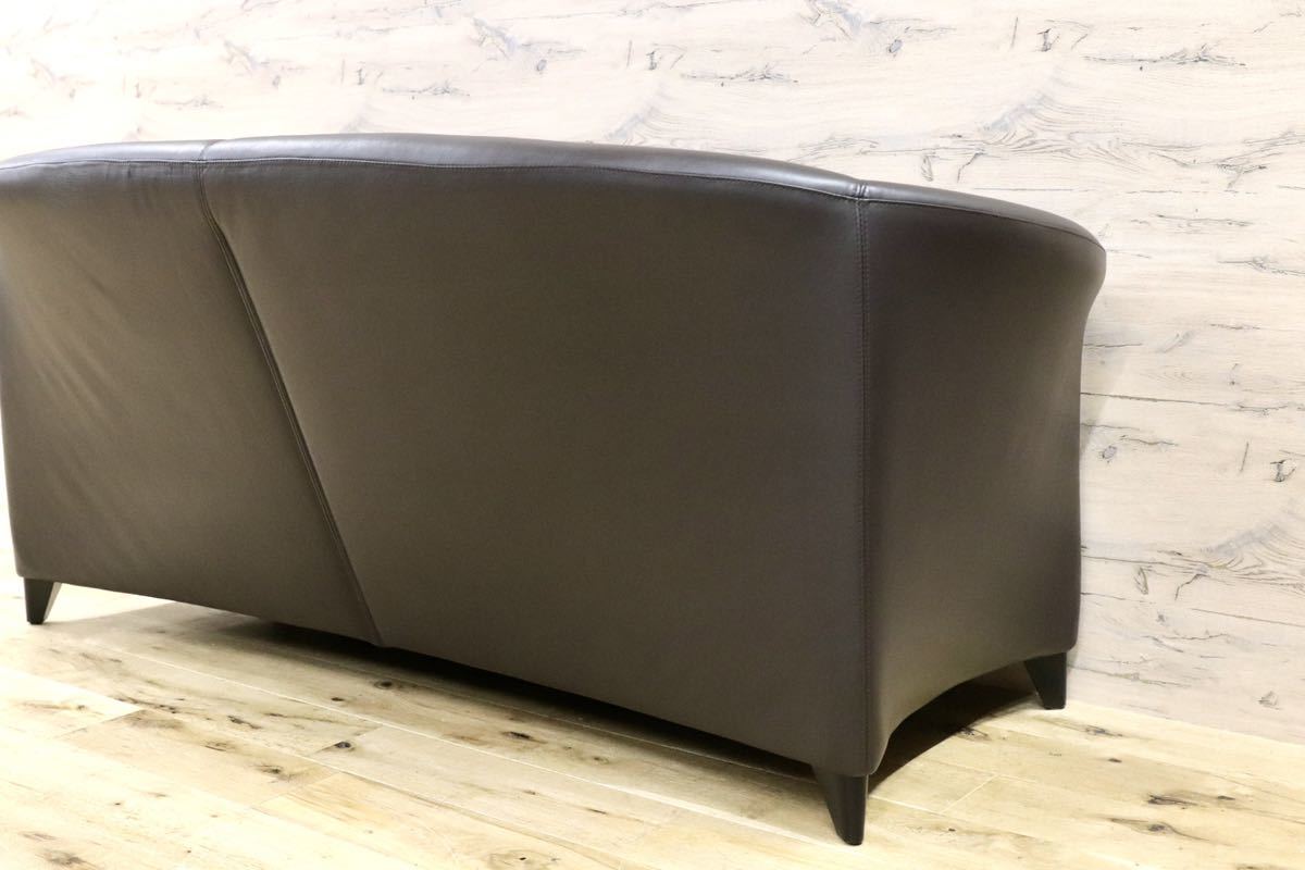 GMGF92○WITTMANN / ヴィットマン AURA IDC大塚家具 Paolo Piva パオロ・ピーヴァ ブラウン2人掛けソファ 総革 定価約50万 展示品