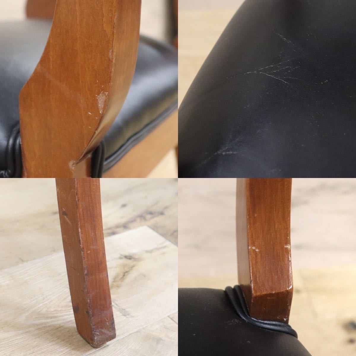 GMGN142F○イタリア製 クラシック モダン ダイニングチェア 椅子 2脚セット セミアームチェア 本革 レザー 西洋 アール・ヌーヴォー