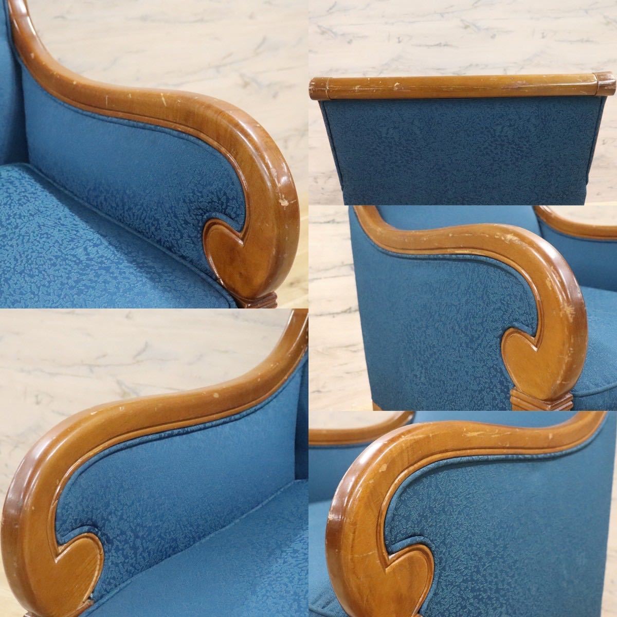 GMGN145A○西洋 クラシック シングルソファ ラウンジチェア 1人掛けソファ 椅子 木製 ファブリック アンティーク 彫刻