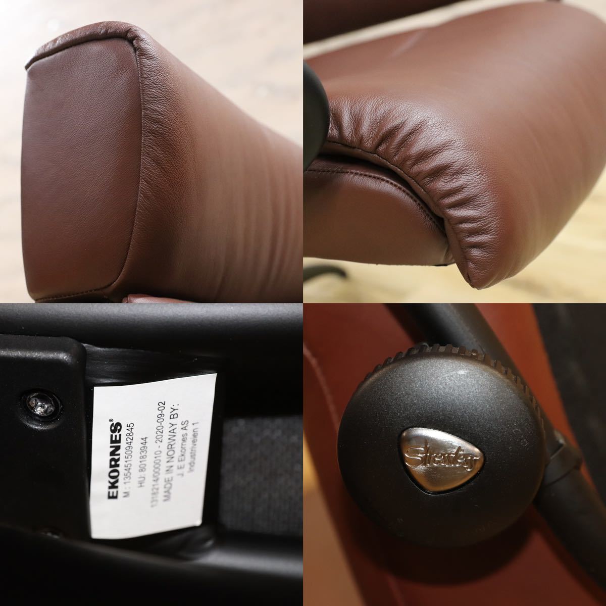 GMGF71○EKORNES / エコーネス ストレスレス トーキョー リクライニングチェア M 北欧 ノルウェー ブラウン 本革 定価約35.2万 展示品