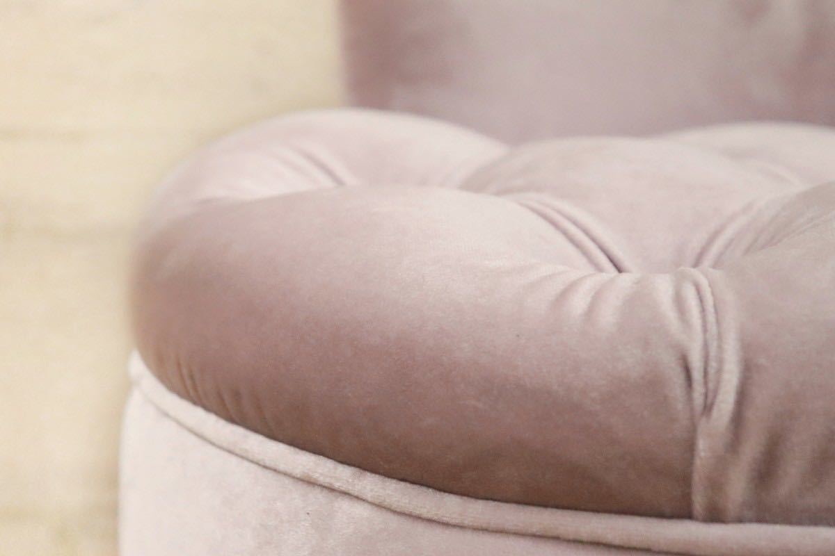 GMGT95C○kino スツール ドレッサーチェア ラウンジチェア 椅子 ファブリック ベロア クラシカル 定価約5万