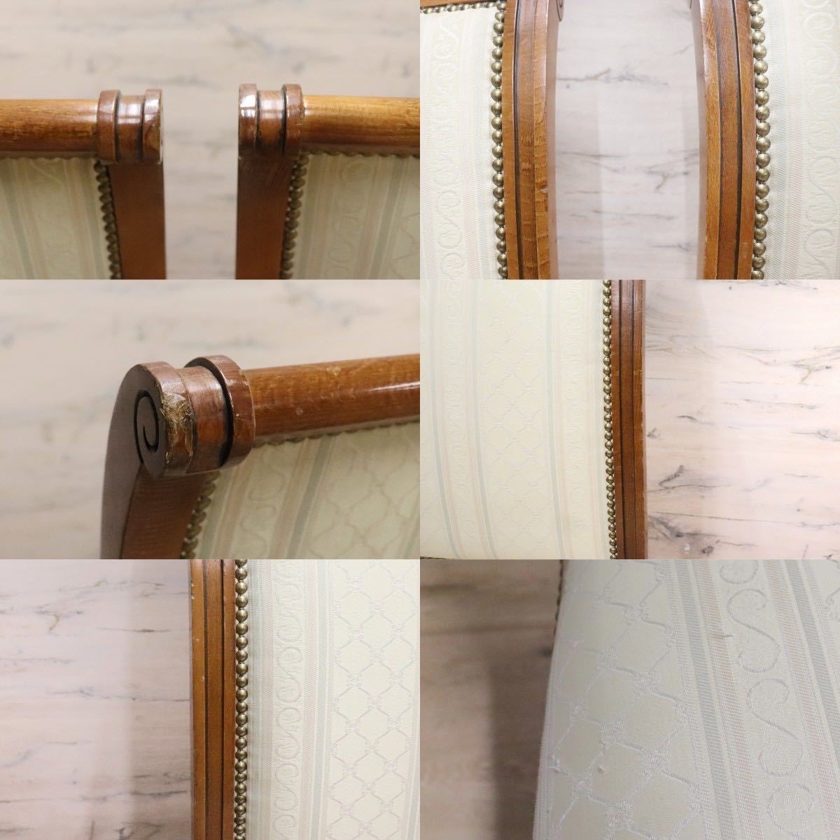 GMGN93A○西洋 アンティーク調 ダイニングチェア 椅子 2脚セット 木製フレーム ファブリック クラシック エレガント