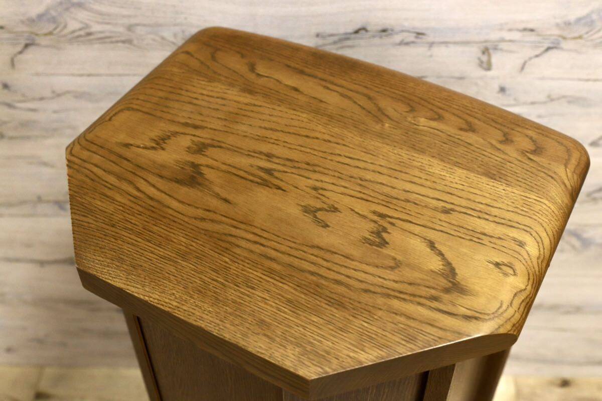 GMHS262○浜本工芸 / HAMAMOTO 電話台 収納棚 楢材 ブラウン 国産家具 花台 飾り台 約5.5万