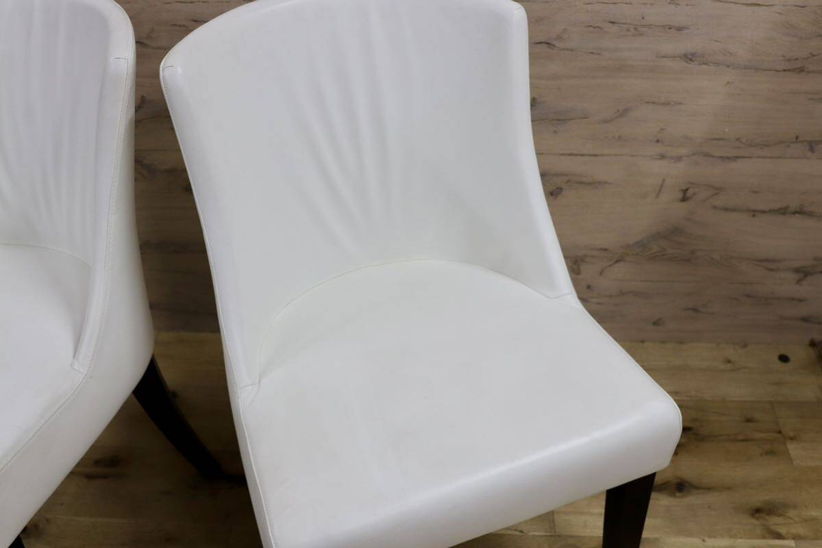 GMHK252A○erba / エルバイタリア ダイニングチェア アルテ 椅子 本革 ホワイト IDC大塚家具 モダン 2脚セット 定価21.2万