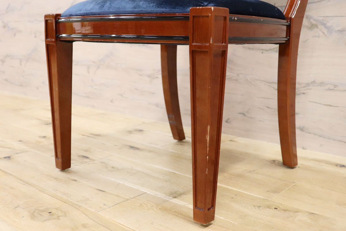 GMGN162○イタリア製 クラシック モダン ダイニングチェア 椅子 アームレスチェ ベロア 西洋 アール・ヌーヴォー