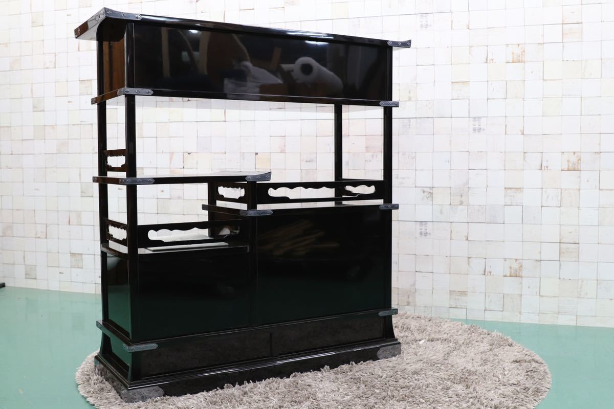 GMGS27○最高峰 西塚朝光 茶棚 飾り棚 唐子図 サイドボード 和家具 輪島塗 天皇家納入作品制作蒔絵師 希少 定価約1000万 展示品※発送不可