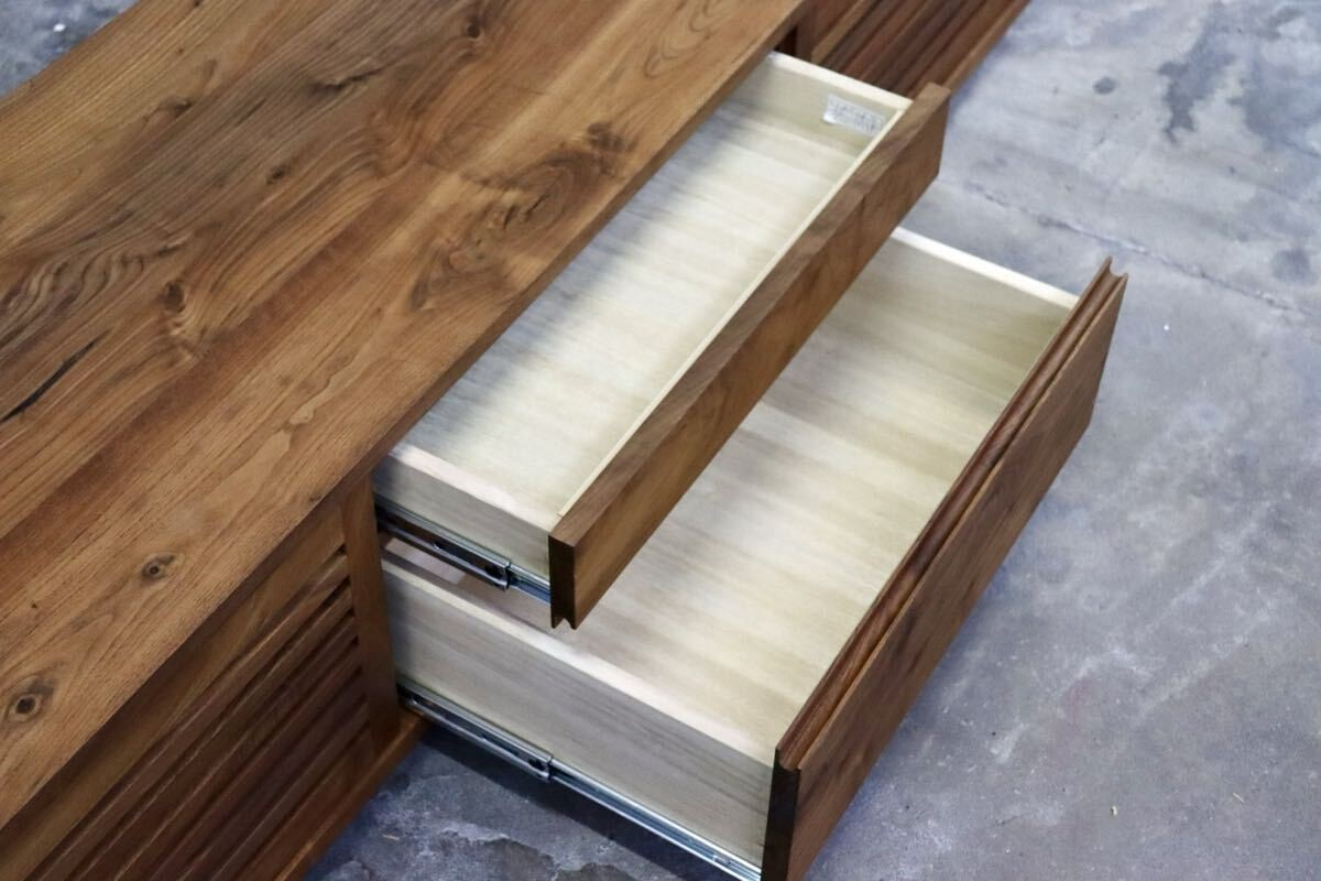 GMIS435B○立野木材工芸 / Tateno リアージュⅡ TVボード AVボード ローボード リビング収納 ウォールナット 無垢 定価約22.7万 展示品