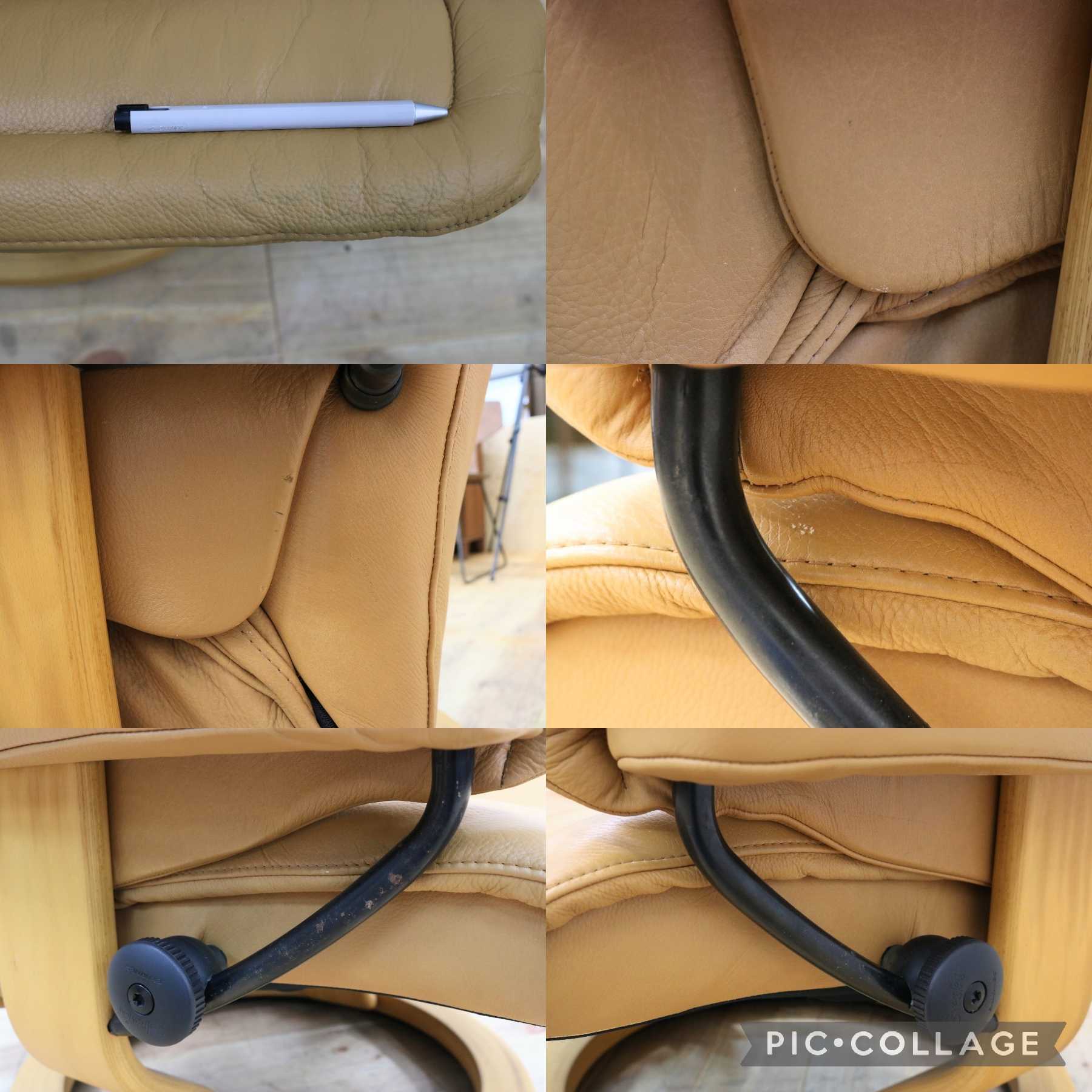 GMHH498○EKORNES / エコーネス ロイヤル リクライニングチェア パーソナルチェア オットマン ライトキャメル 本革 北欧 ノルウェー 最高級