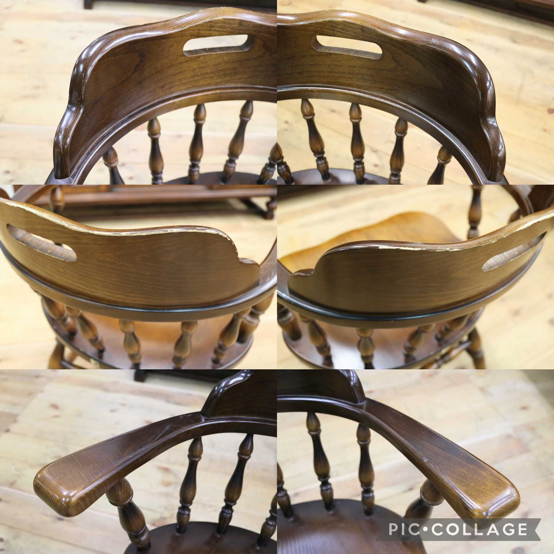 GMIH178D○飛騨産業 / HIDA キツツキ 穂高 アームチェア ダイニングチェア キャプテンチェア ブナ材 椅子 ヴィンテージ 無垢 国産家具