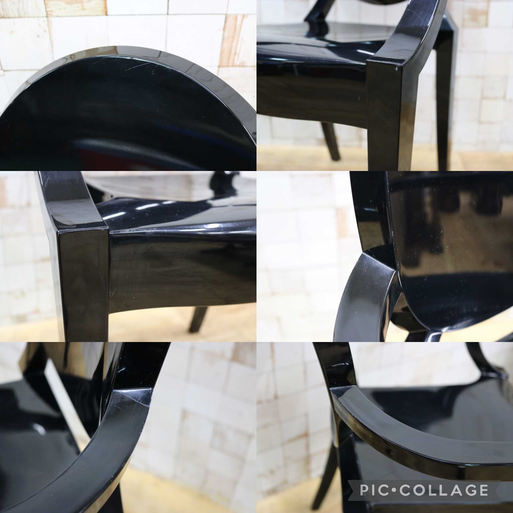 GMIK436A○Kartell / カルテル LOUIS GHOST ルイゴースト スタッキングチェア 2脚セット ガーデンチェア 椅子 アームチェア ブラック