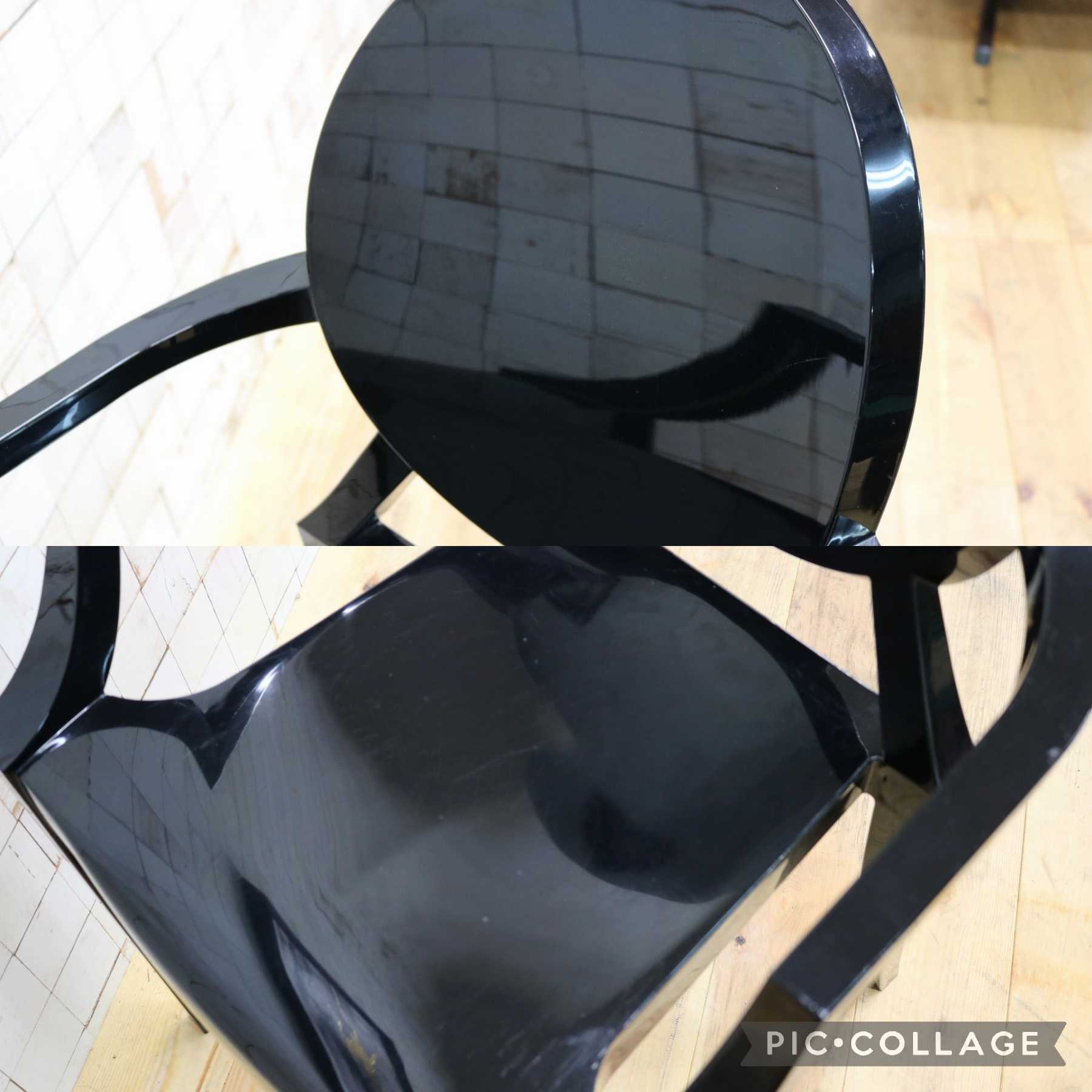 GMIK436B○Kartell / カルテル LOUIS GHOST ルイゴースト スタッキングチェア 2脚セット ガーデンチェア 椅子 アームチェア ブラック