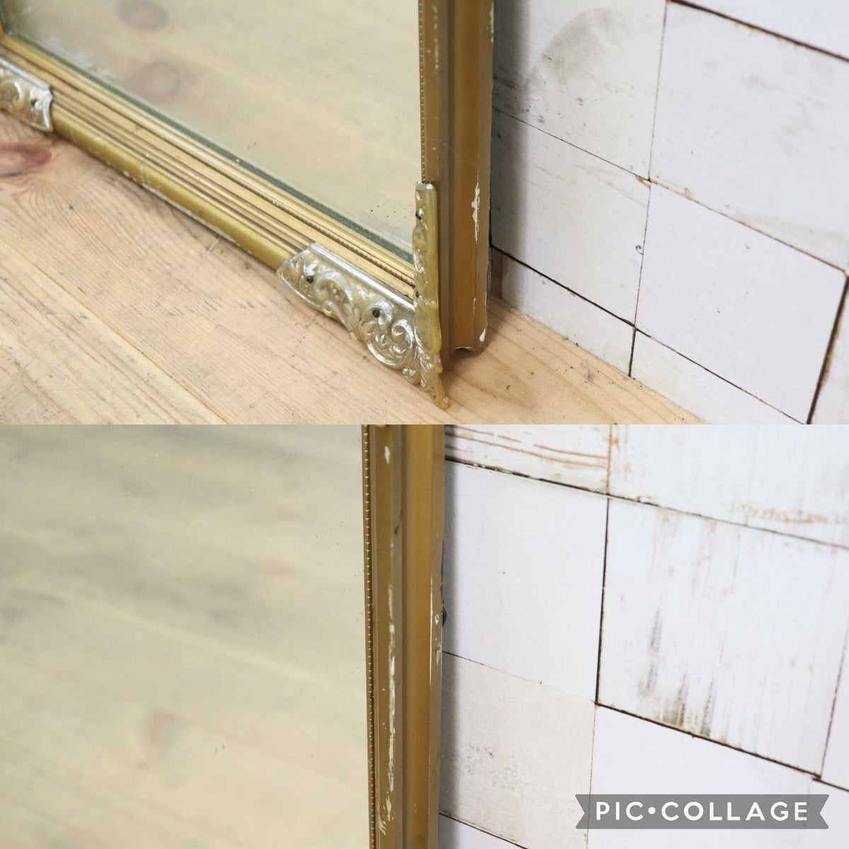 GMJO135D◯アンティーク調 ウォールミラー 壁掛けミラー 壁掛け鏡 鏡 ミラー 金枠 ゴールド インテリア 店舗什器 クラシック ヨーロピアン