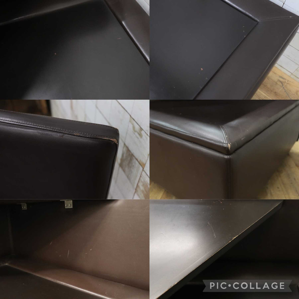 GMJK474F〇冨士ファニチア / Fuji Furniture コーナーテーブル コーナーボックス サイドテーブル 本革 ヴィンテージ ブラウン 国産家具