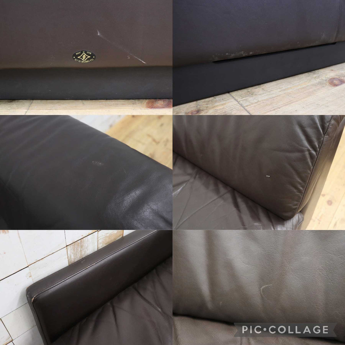 GMJK474G〇冨士ファニチア / Fuji Furniture シングルソファ 1人掛けソファ 片肘 コーナーソファ 本革 ヴィンテージ ブラウン 国産家具