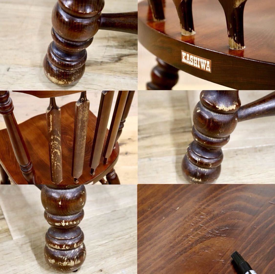 GMHK530○KASHIWA / 柏木工 ウィンザーチェア ダイニングチェア アームレスチェア カントリー ヴィンテージ 古民家 飛騨家具