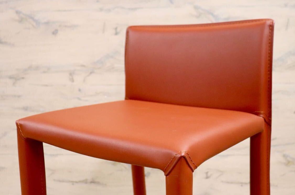 GMHN282D○アダル カウンターチェア ハイチェア バーチェア ハイスツール バースツール リサイクルレザー 赤 モダン シンプル 在庫品