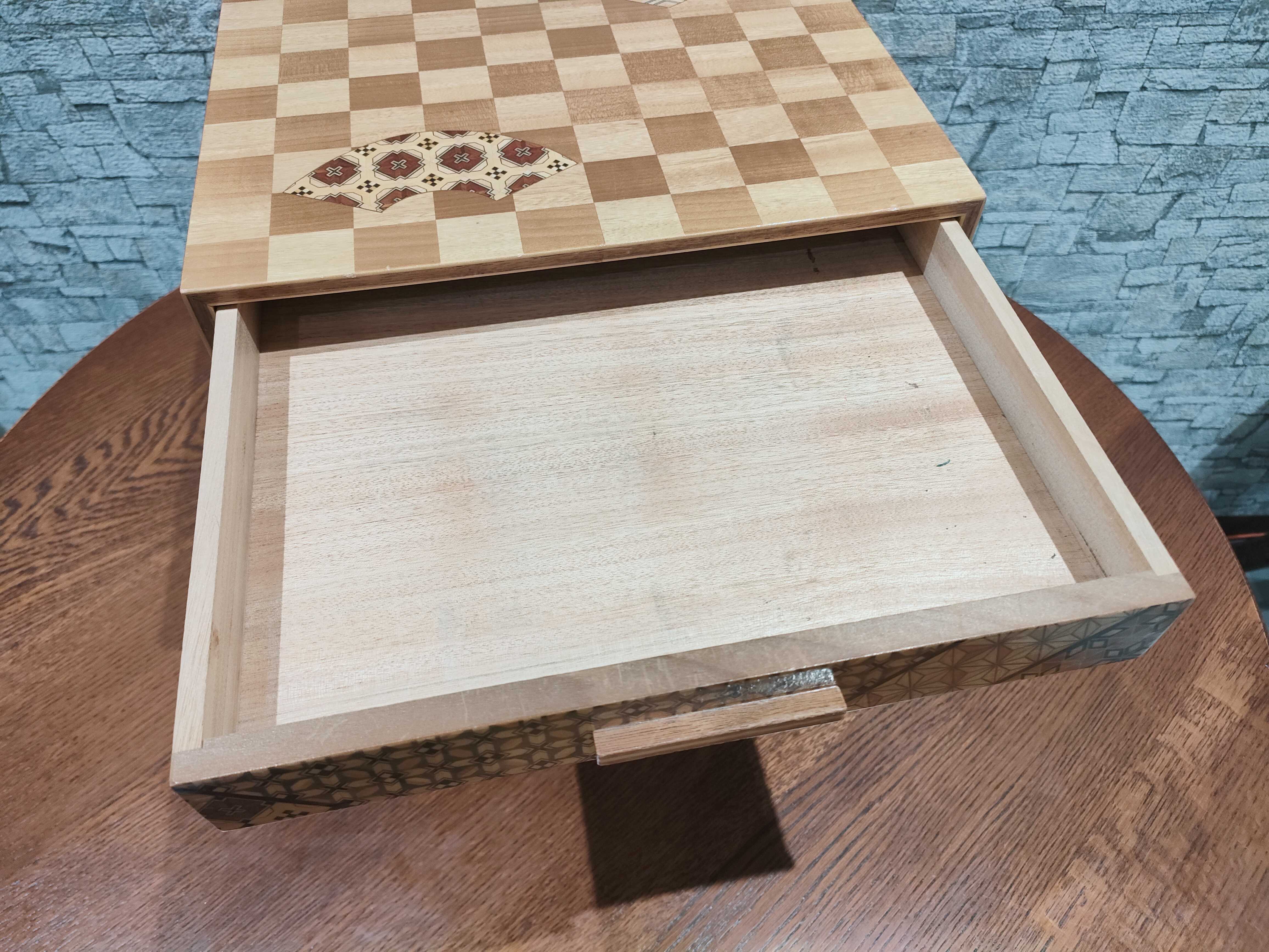 GMHO146○箱根寄木 小引出 サイドチェスト 工芸品