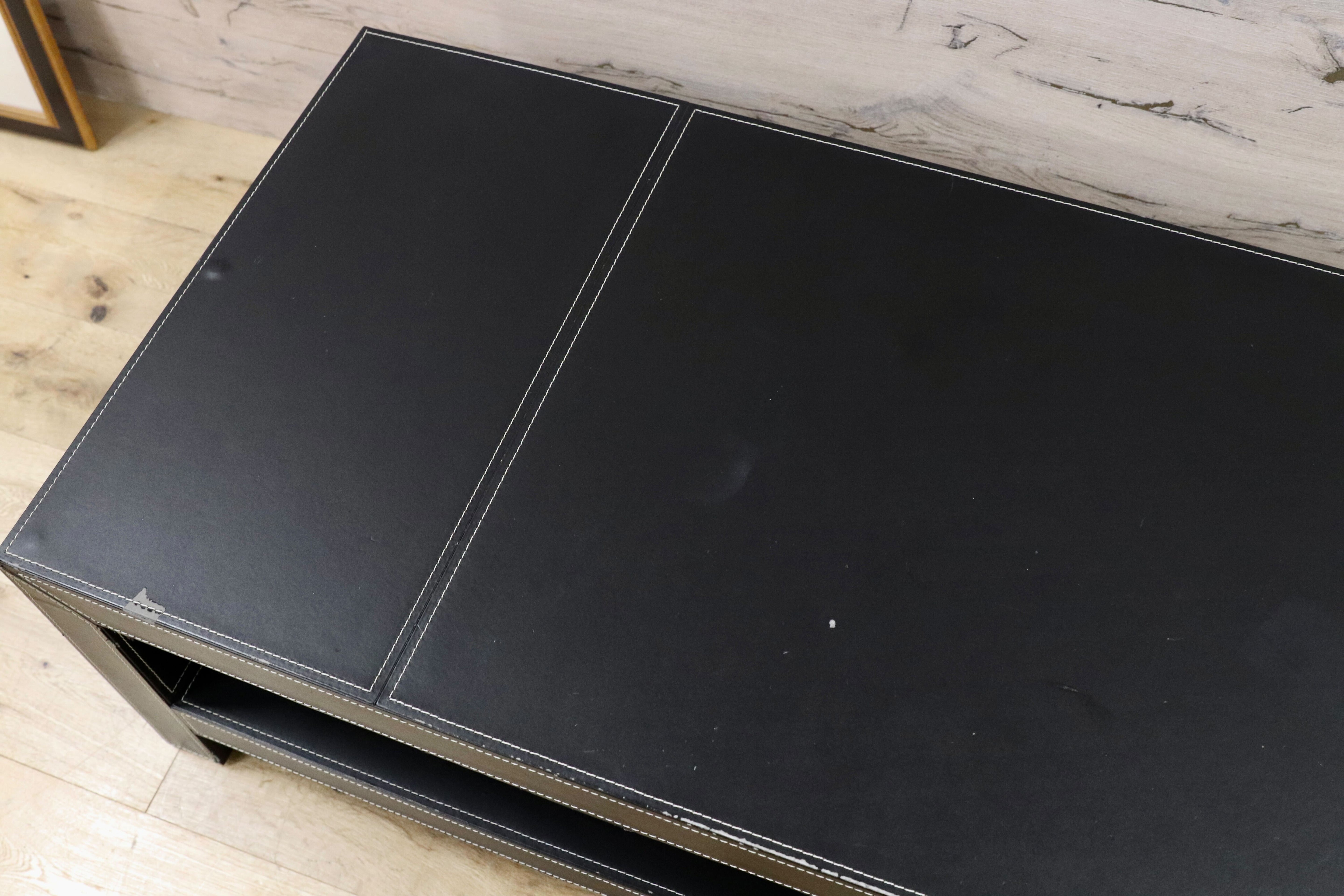 GMGH313○イタリアモダン センターテーブル ローボード テレビボード TVボード AVボード ビニールレザートップ 検)ボンテンピ BOMTEMP