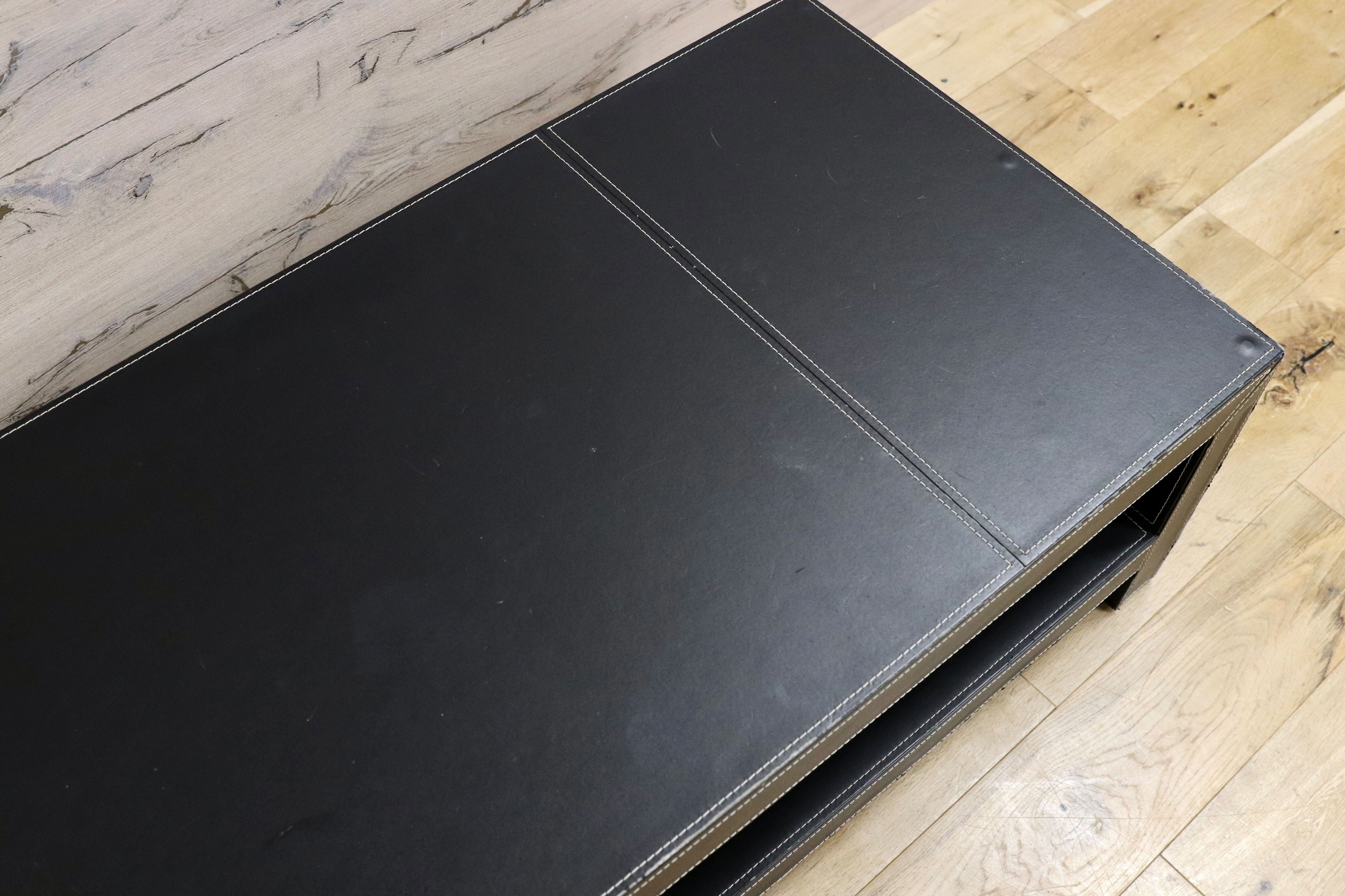 GMGH313○イタリアモダン センターテーブル ローボード テレビボード TVボード AVボード ビニールレザートップ 検)ボンテンピ BOMTEMP