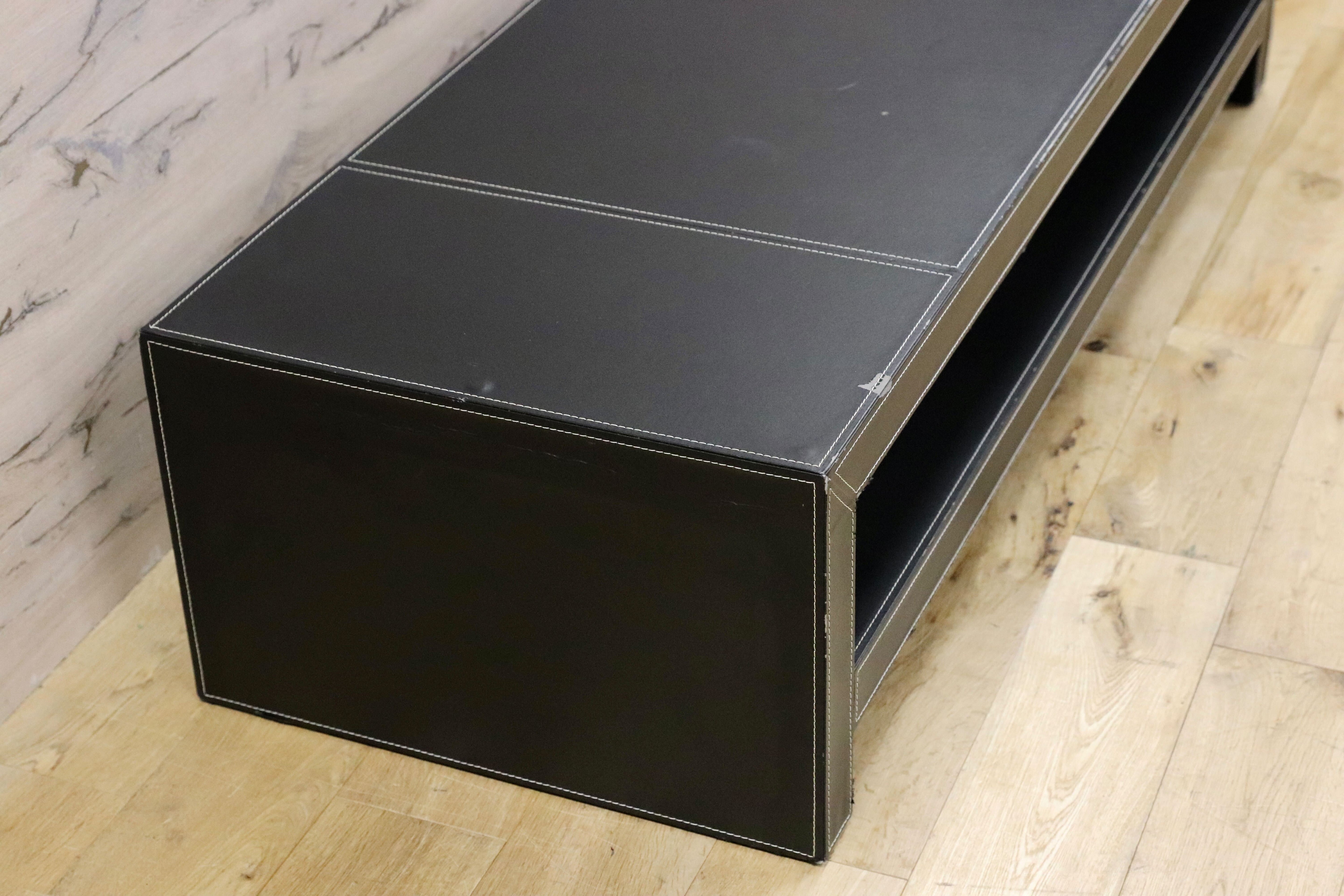 GMGH313○イタリアモダン センターテーブル ローボード テレビボード TVボード AVボード ビニールレザートップ 検)ボンテンピ BOMTEMP