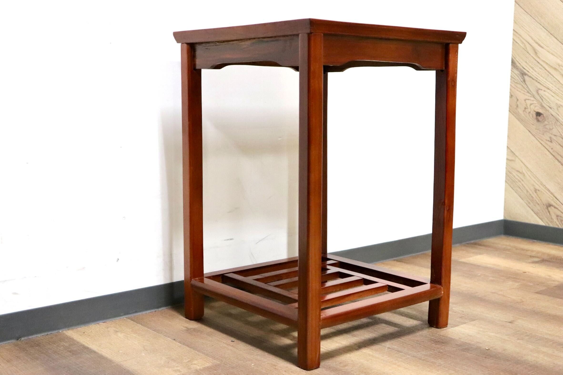 GMHK295G○中国民芸様式 アンティーク サイドテーブル コーヒーテーブル 花台 香炉台 飾り台 電話台 机 店舗什器 木製 クラシック アジアン