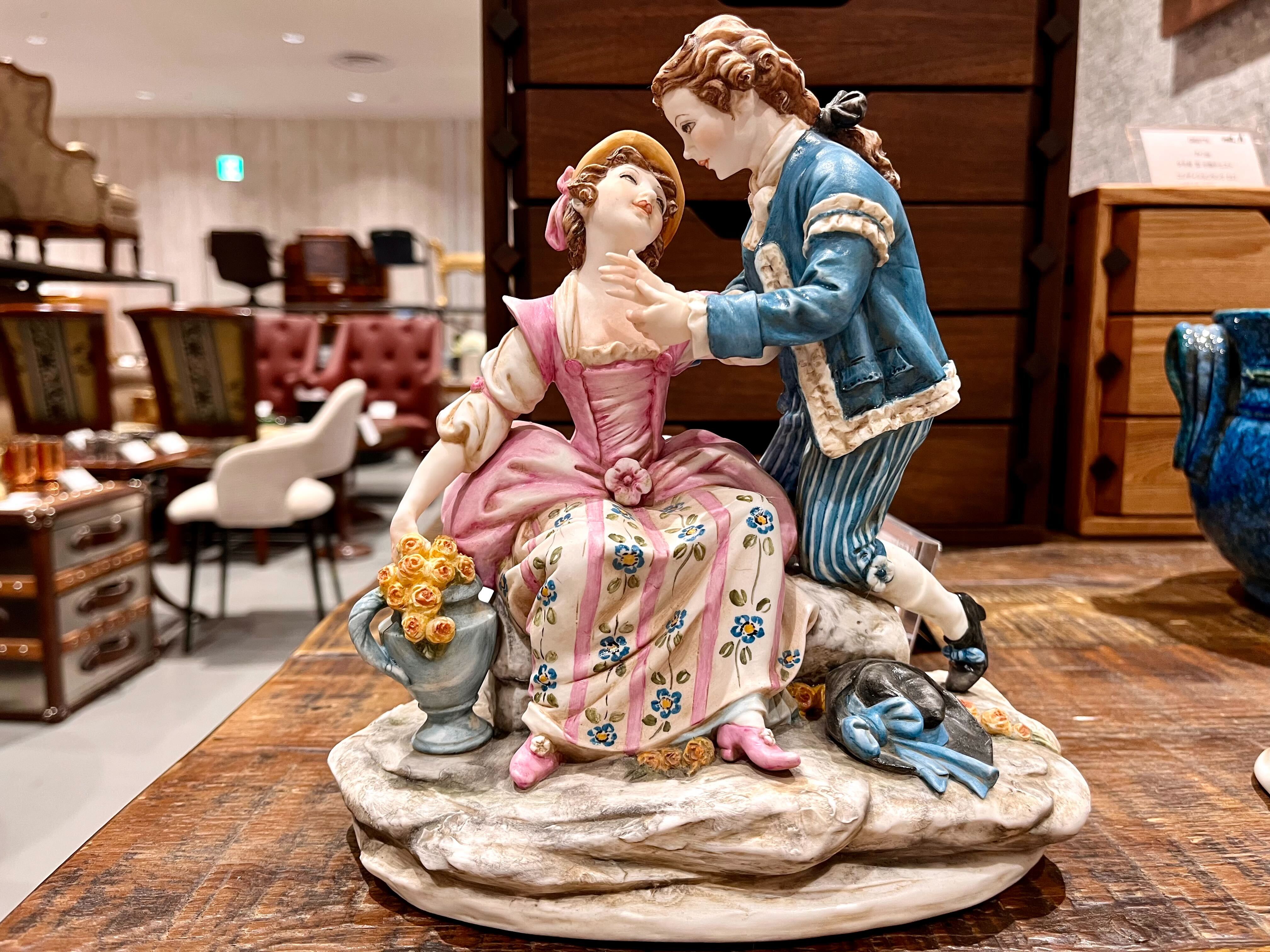 GMIO24A○Made in Itaiy オブジェ シチェ フィギュリン 陶器 陶器人形 西洋人形 イタリア製