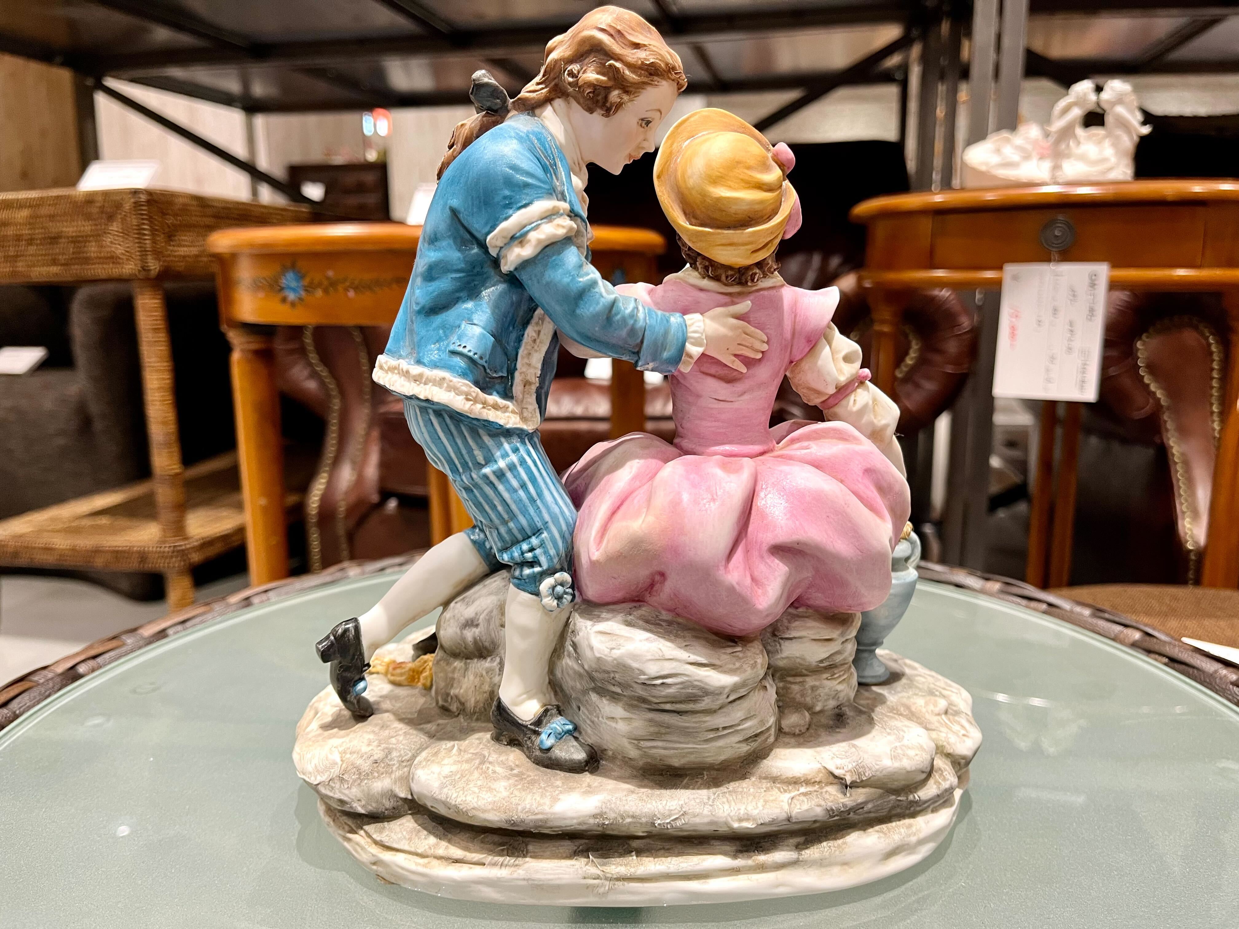 GMIO24A○Made in Itaiy オブジェ シチェ フィギュリン 陶器 陶器人形 西洋人形 イタリア製