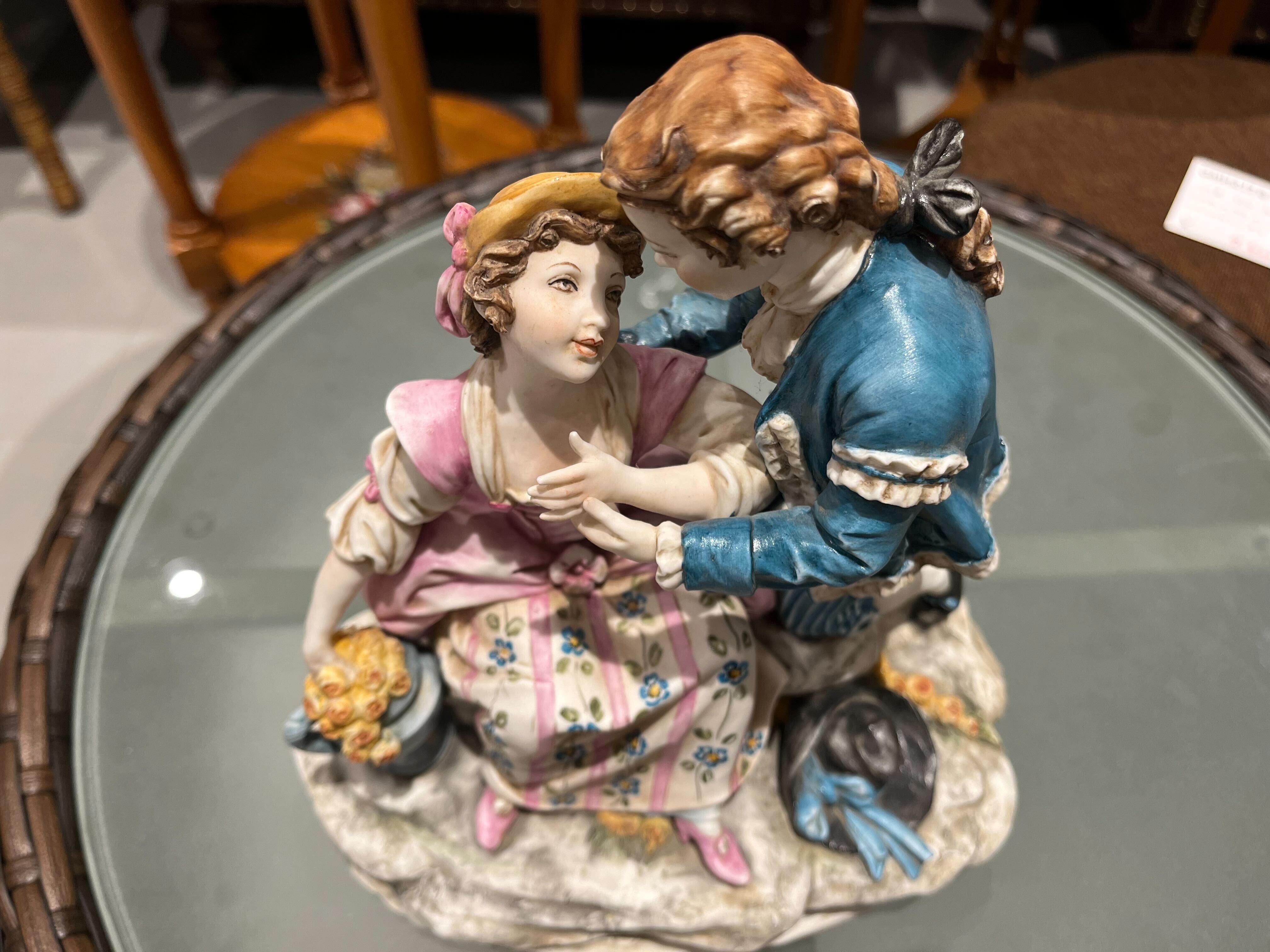 GMIO24A○Made in Itaiy オブジェ シチェ フィギュリン 陶器 陶器人形 西洋人形 イタリア製