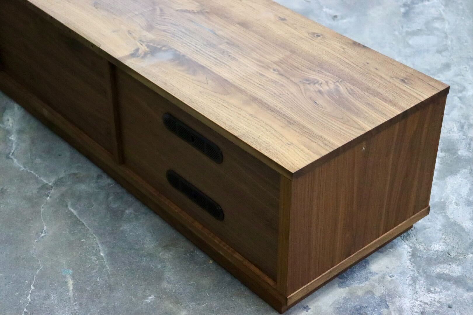 GMIS435B○立野木材工芸 / Tateno リアージュⅡ TVボード AVボード ローボード リビング収納 ウォールナット 無垢 定価約22.7万 展示品