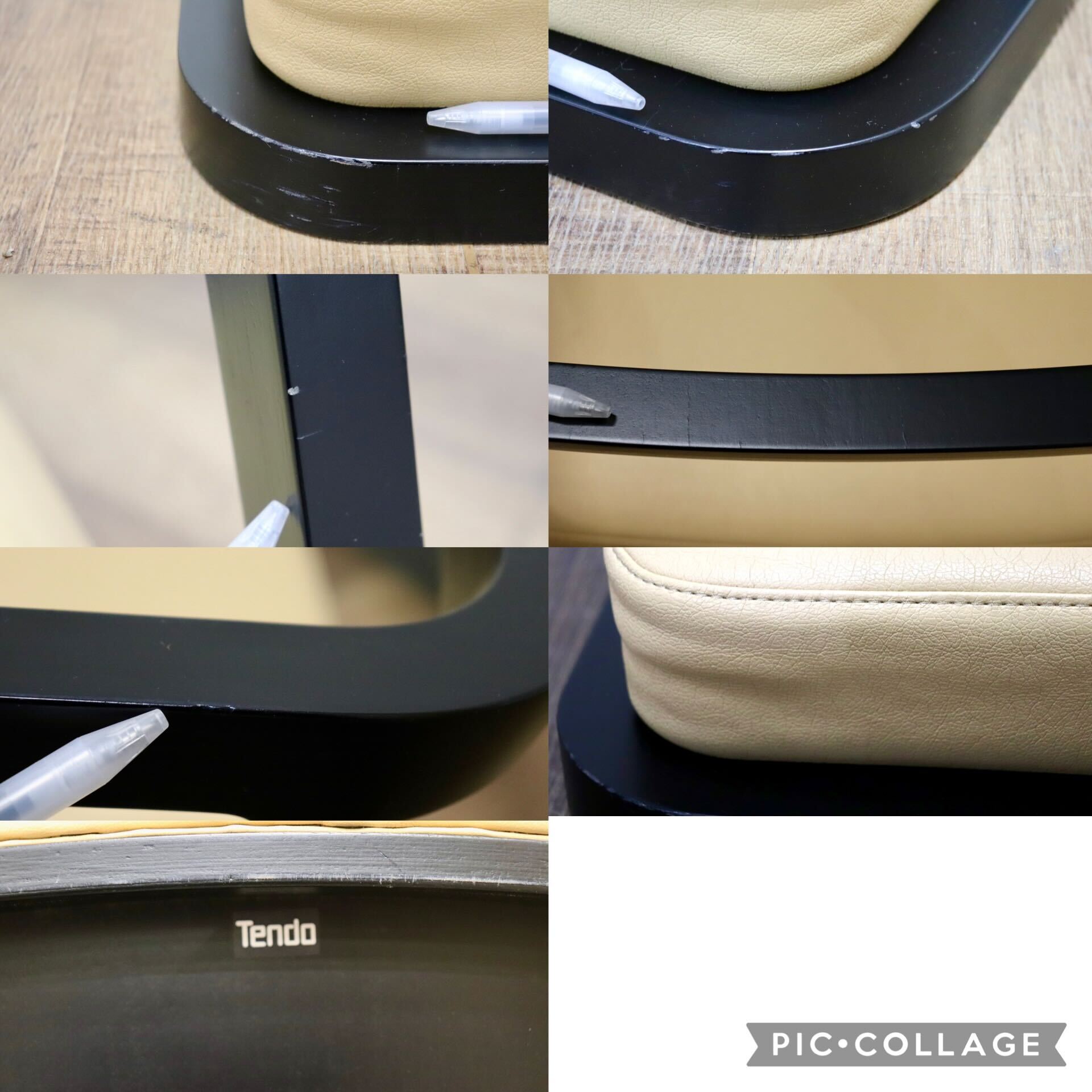 GMHO133D○天童木工 / Tendo 座椅子 ローチェア 椅子 チェア スタッキング 和家具 和モダン 座敷 合皮 ベージュ ビーチ材 定価約11万