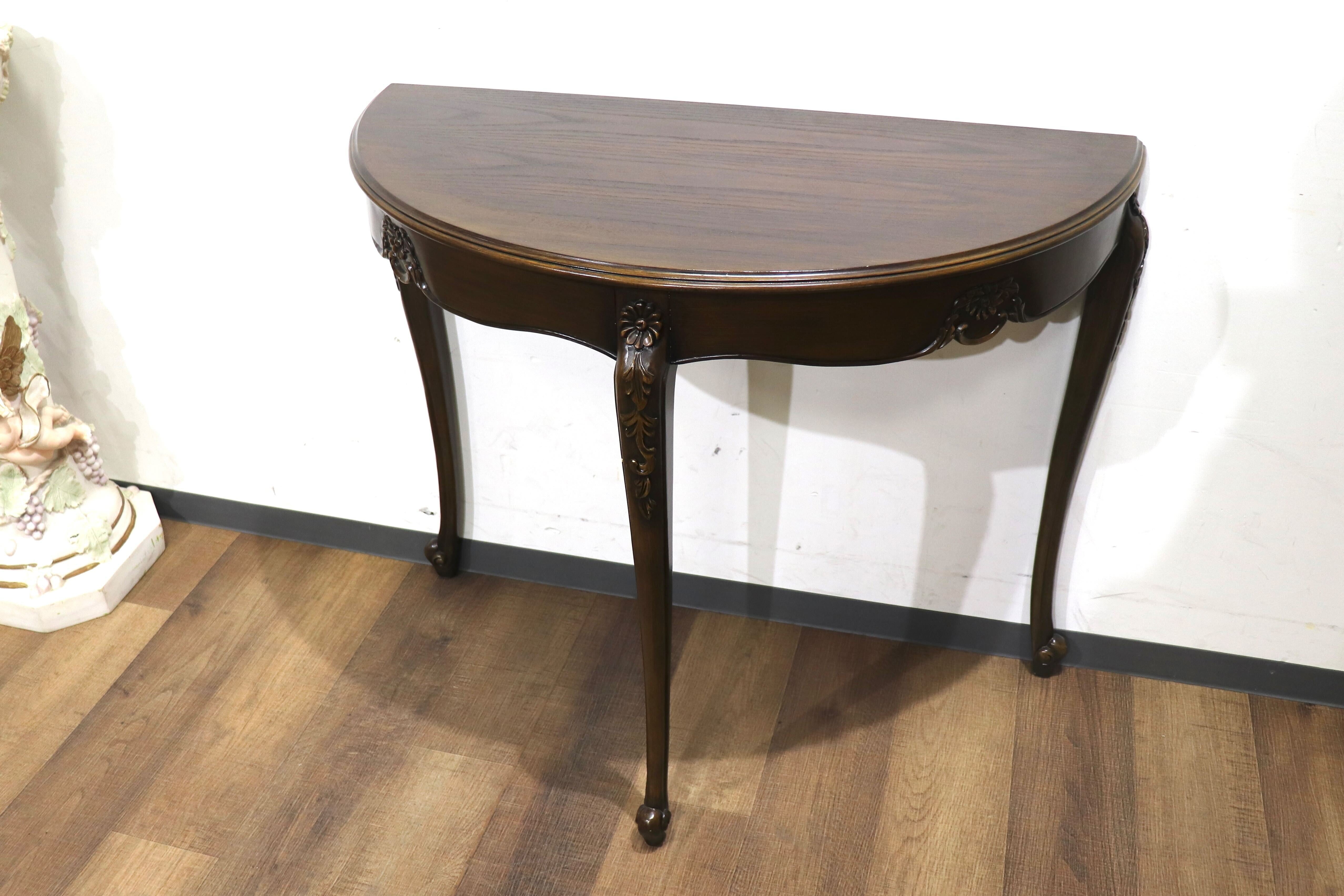 GMHN250○ロココ調 コンソールテーブル サイドテーブル 電話台 飾り台 木製 クラシック ブラウン ヨーロピアン 猫脚 アンティーク調