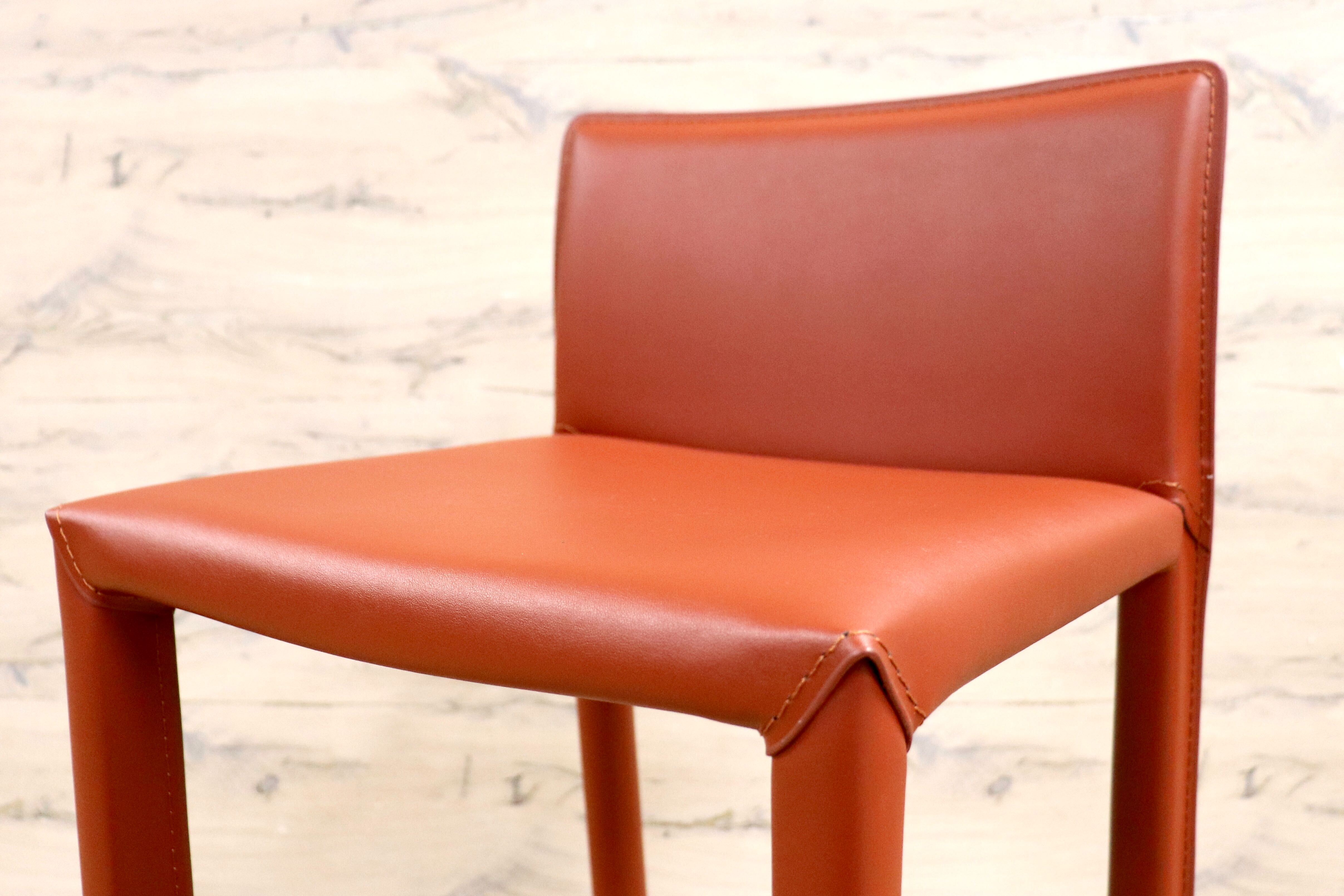 GMGN476B○アダル カウンターチェア ハイチェア バーチェア ハイスツール バースツール リサイクルレザー 赤 モダン シンプル 展示品