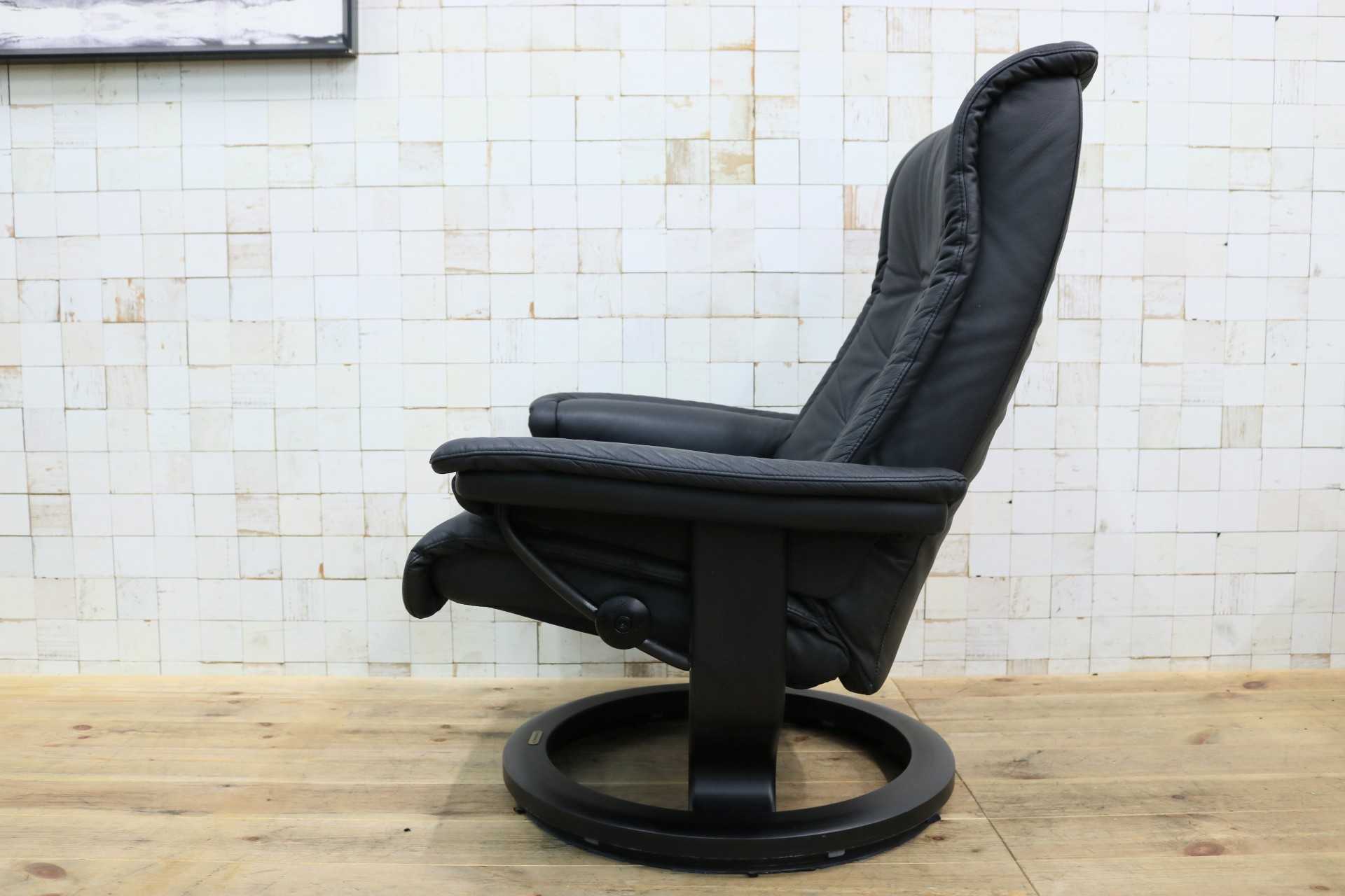 GMJK100◯EKORNES / エコーネス ロイヤル リクライニングチェア パーソナルチェア 椅子 ブラック 本革 北欧 ノルウェー 最高級