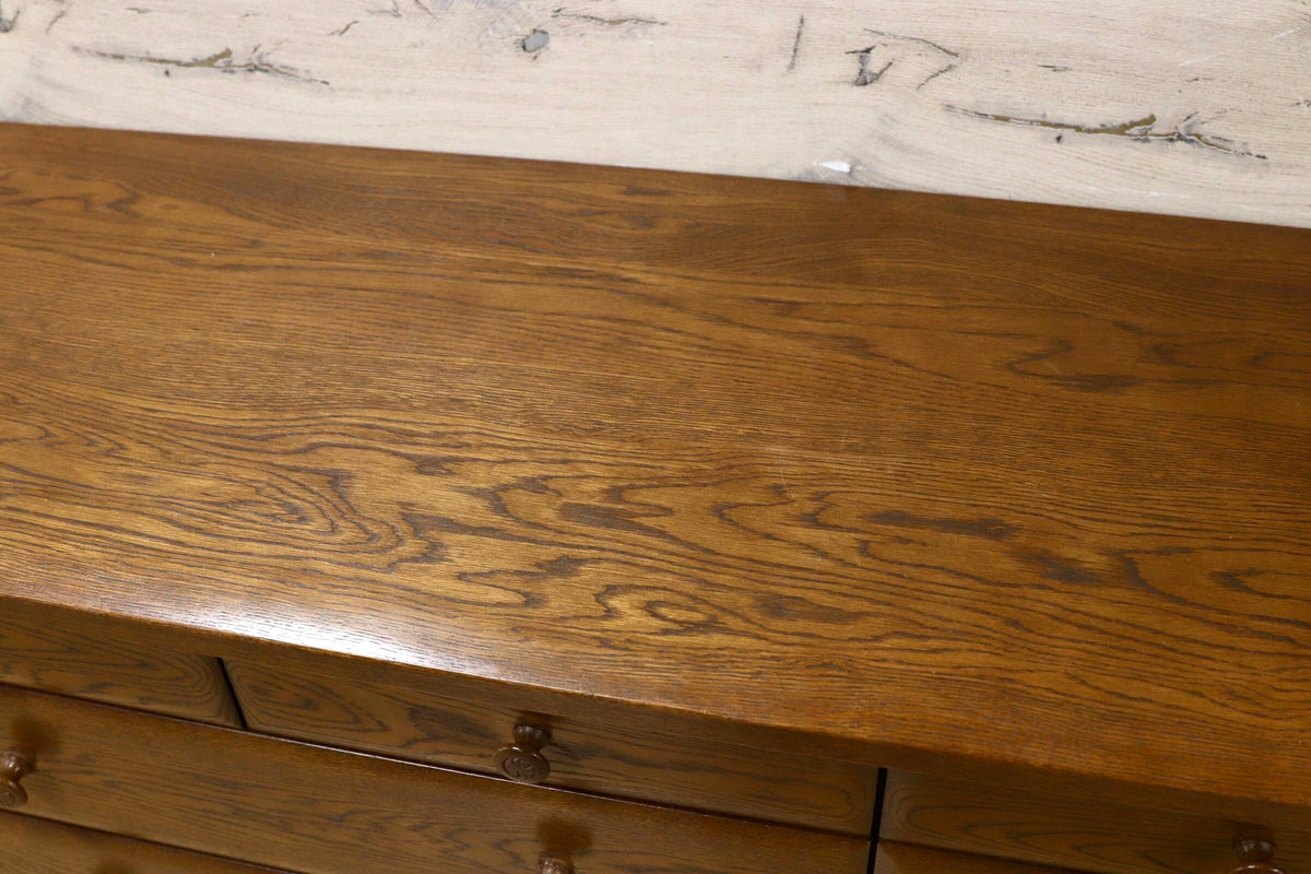 GMJS343○山室家具製作所 / 山室木工 ESPOIR エスポアール No.59 ワイドチェスト ナラ材 旭川家具 整理箪笥 4段10杯 定価33.2万円