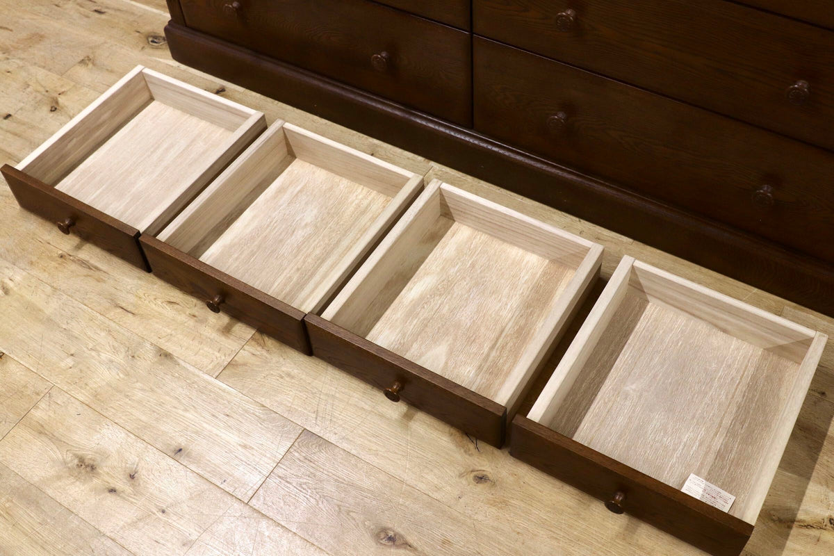 GMJS343○山室家具製作所 / 山室木工 ESPOIR エスポアール No.59 ワイドチェスト ナラ材 旭川家具 整理箪笥 4段10杯 定価33.2万円