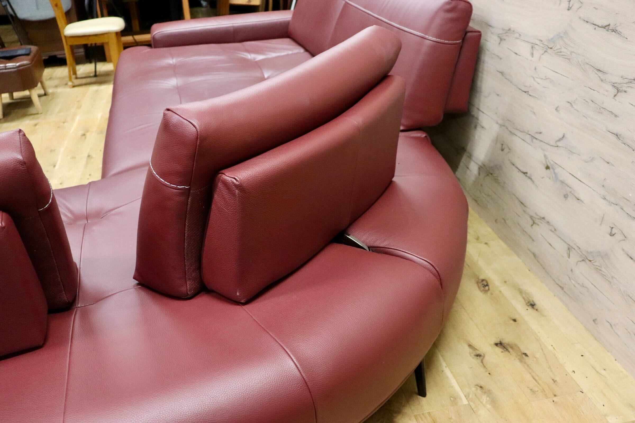 GMHK339○nicoline / ニコライン EGEO エジオ 3人掛けソファ カウチソファ 総革 イタリア 最高級 +CASA 定価約164万 展示品