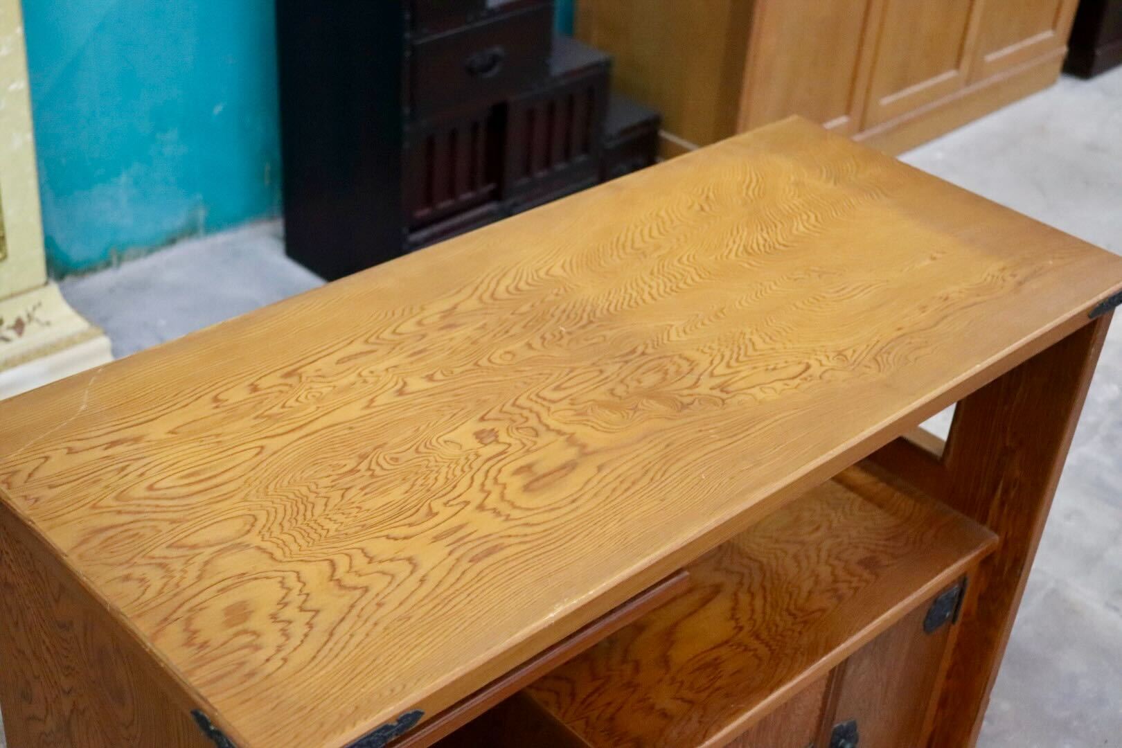 GMIK809○世界遺産屋久杉 茶棚 茶箪笥 飾り棚 サイドボード リビングボード 和室 座敷 古民家 和モダン