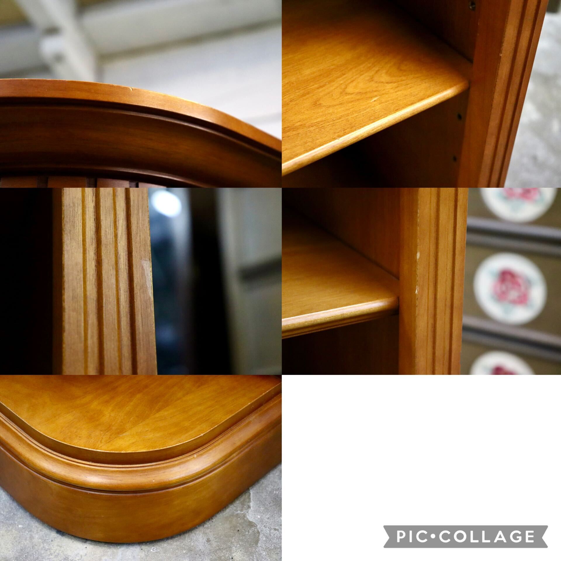 GMIS323○横浜ダニエル / DANIEL コーナーラック 飾り棚 シェルフ リビング収納 アーリーアメリカン 樺桜 無垢 定価約27.4万 美品