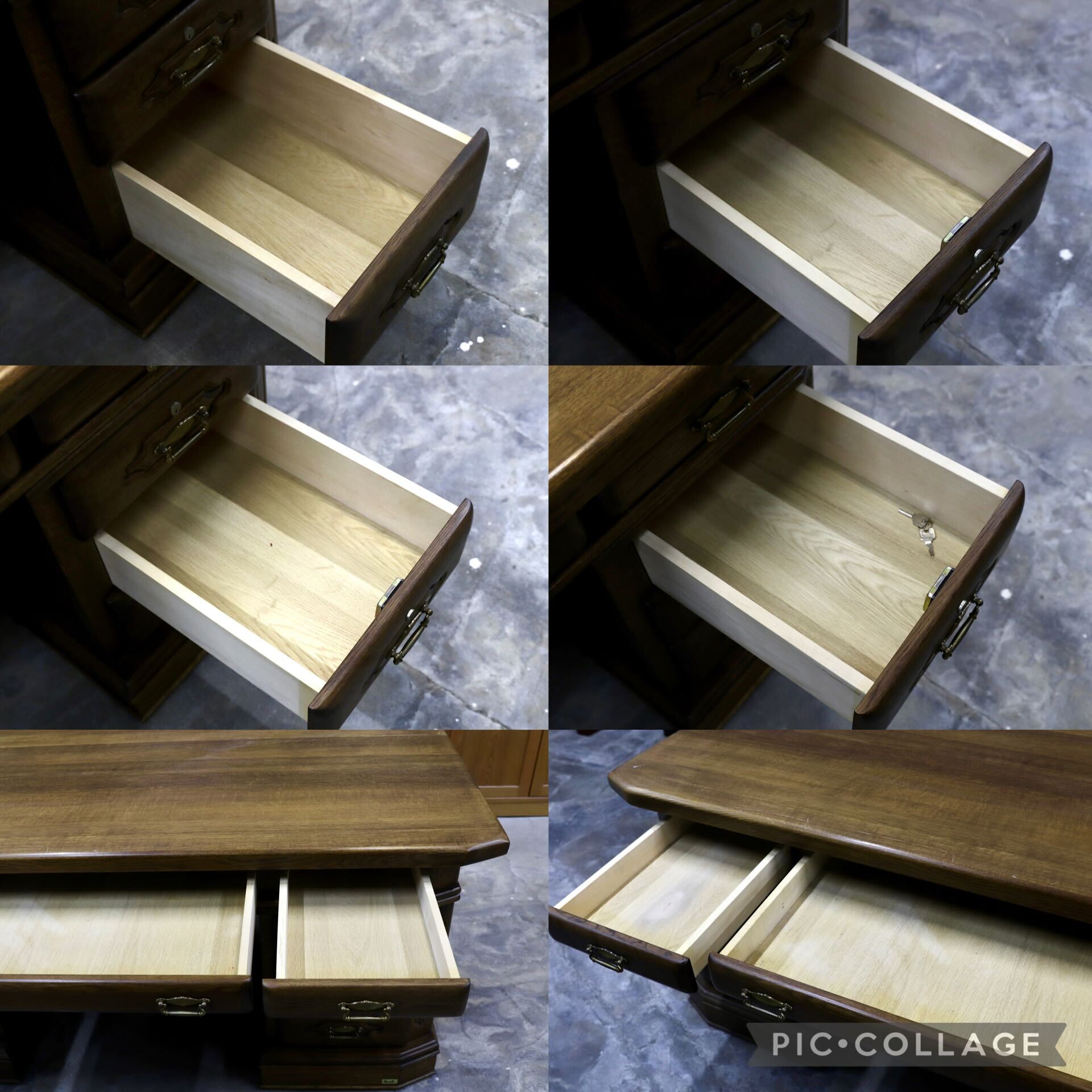 GMHK650○河本家具 / KAWAMOTO KAGU 北海道旭川 両袖机 書斎机 オーク無垢材 レトロ カントリー オールド ヴィンテージ Molis モリス 稀少